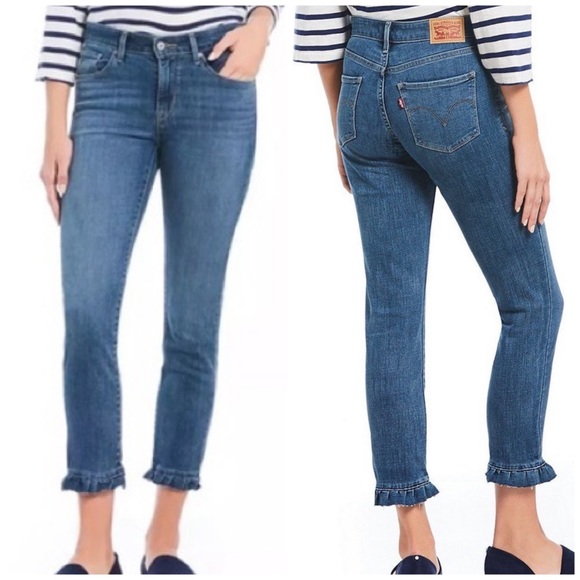 Levi's Denim - Levi’s Mid Rise Skinny Ruffle Hem Jeans Size 8